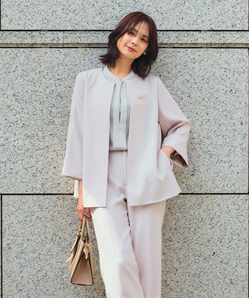 CROSS FUNCTION 《洗える・シワになりにくい》2点セット 正解 Aラインフレアジャケット&ワイドパンツ_subthumb_18