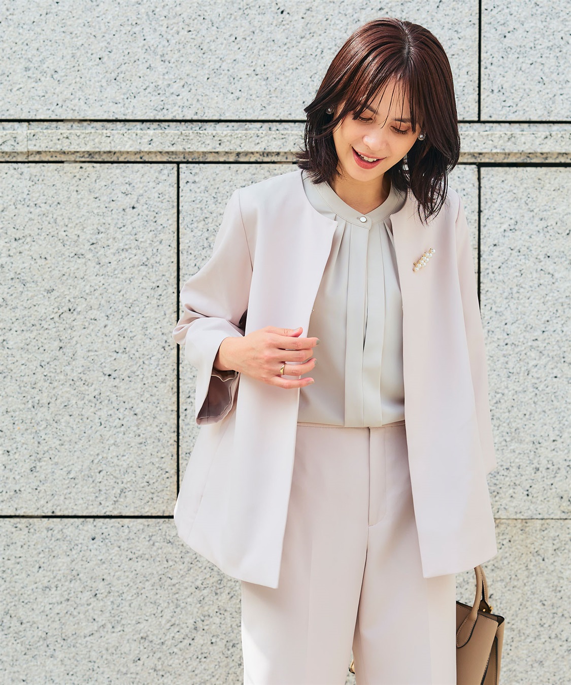 CROSS FUNCTION 《洗える・シワになりにくい》2点セット 正解 Aラインフレアジャケット&ワイドパンツ_sub_19