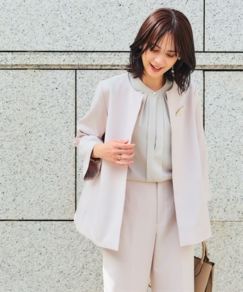 CROSS FUNCTION 《洗える・シワになりにくい》2点セット 正解 Aラインフレアジャケット&ワイドパンツ_subthumb_19