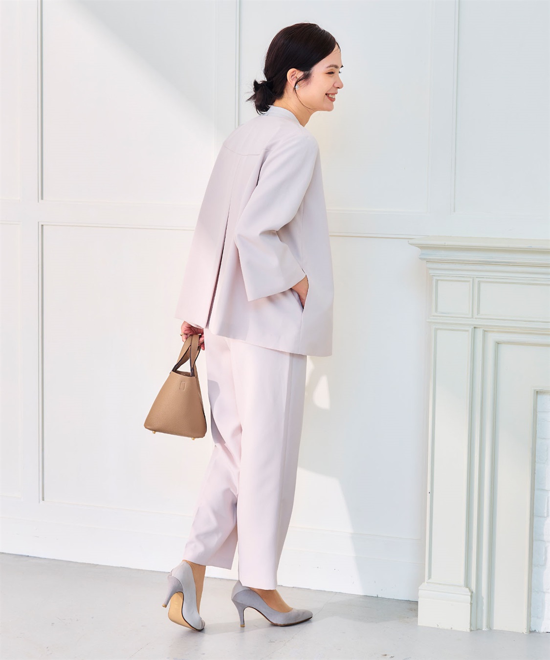 CROSS FUNCTION 《洗える・シワになりにくい》2点セット 正解 Aラインフレアジャケット&ワイドパンツ_sub_23