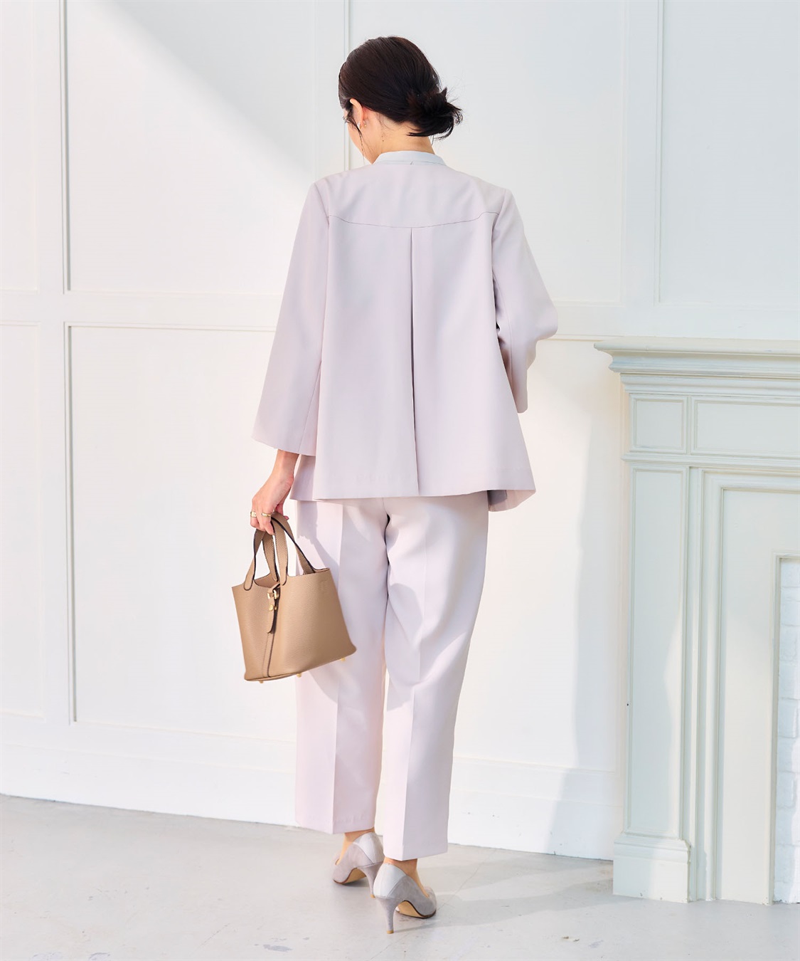 CROSS FUNCTION 《洗える・シワになりにくい》2点セット 正解 Aラインフレアジャケット&ワイドパンツ_sub_24