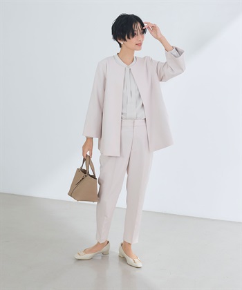 CROSS FUNCTION 《洗える・シワになりにくい》2点セット 正解 Aラインフレアジャケット&テーパードパンツ_subthumb_3