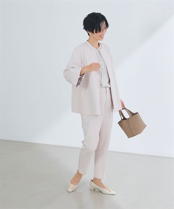 CROSS FUNCTION 《洗える・シワになりにくい》2点セット 正解 Aラインフレアジャケット&テーパードパンツ_subthumb_4