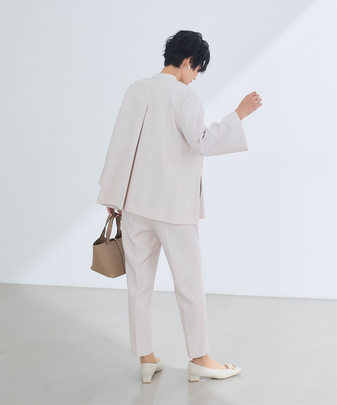 CROSS FUNCTION 《洗える・シワになりにくい》2点セット 正解 Aラインフレアジャケット&テーパードパンツ_sub_6