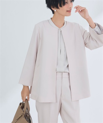 CROSS FUNCTION 《洗える・シワになりにくい》2点セット 正解 Aラインフレアジャケット&テーパードパンツ_subthumb_7