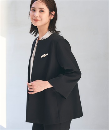 CROSS FUNCTION 《洗える・シワになりにくい》2点セット 正解 Aラインフレアジャケット&テーパードパンツ_subthumb_17