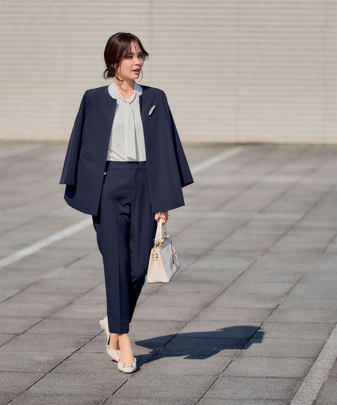 CROSS FUNCTION 《洗える・シワになりにくい》2点セット 正解 Aラインフレアジャケット&テーパードパンツ_sub_19