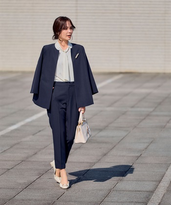 CROSS FUNCTION 《洗える・シワになりにくい》2点セット 正解 Aラインフレアジャケット&テーパードパンツ_subthumb_19