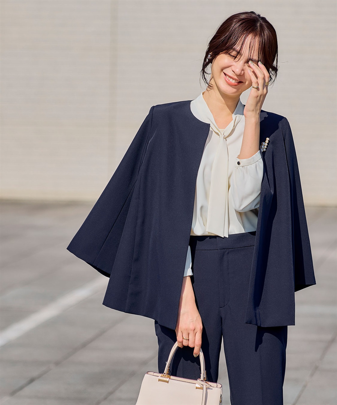 CROSS FUNCTION 《洗える・シワになりにくい》2点セット 正解 Aラインフレアジャケット&テーパードパンツ_sub_21