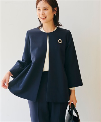 CROSS FUNCTION 《洗える・シワになりにくい》2点セット 正解 Aラインフレアジャケット&テーパードパンツ_subthumb_25