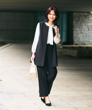 CROSS FUNCTION 《洗える・シワになりにくい》2点セット 正解 ロングジレ&ワイドパンツ_subthumb_3