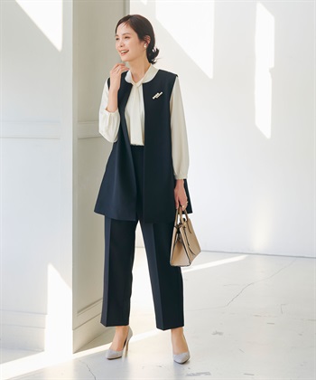 CROSS FUNCTION 《洗える・シワになりにくい》2点セット 正解 ロングジレ&ワイドパンツ_subthumb_8