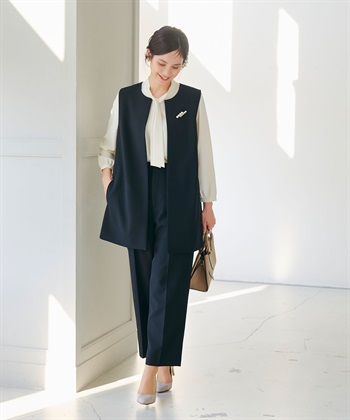 CROSS FUNCTION 《洗える・シワになりにくい》2点セット 正解 ロングジレ&ワイドパンツ_subthumb_9