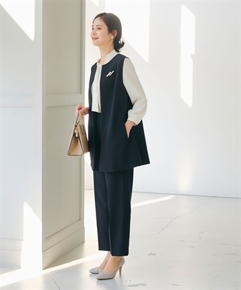 CROSS FUNCTION 《洗える・シワになりにくい》2点セット 正解 ロングジレ&ワイドパンツ_subthumb_11