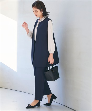 CROSS FUNCTION 《洗える・シワになりにくい》2点セット 正解 ロングジレ&ワイドパンツ_subthumb_15