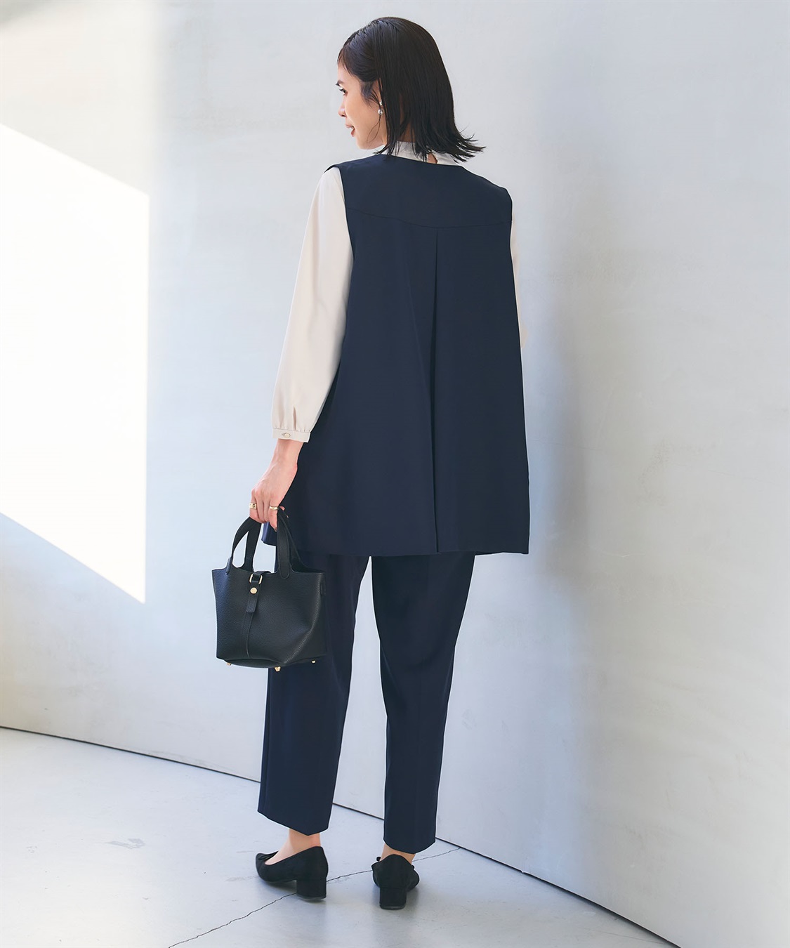 CROSS FUNCTION 《洗える・シワになりにくい》2点セット 正解 ロングジレ&ワイドパンツ_sub_16