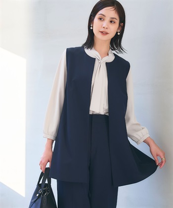 CROSS FUNCTION 《洗える・シワになりにくい》2点セット 正解 ロングジレ&ワイドパンツ_subthumb_18