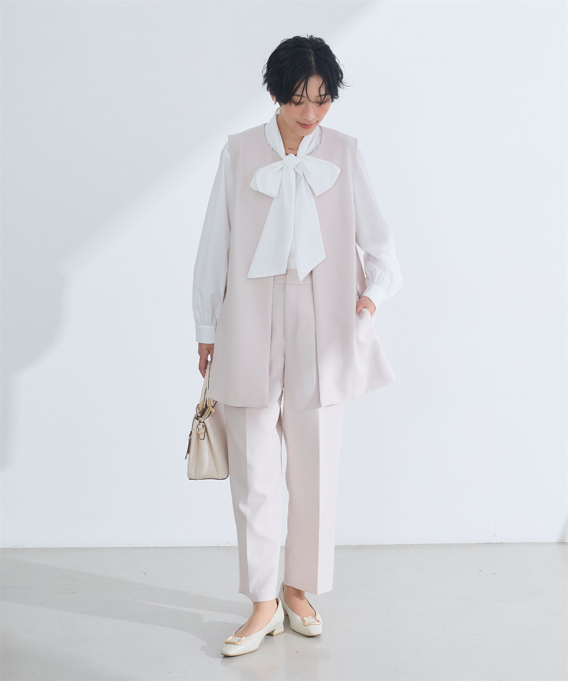 CROSS FUNCTION 《洗える・シワになりにくい》2点セット 正解 ロングジレ&ワイドパンツ_sub_20