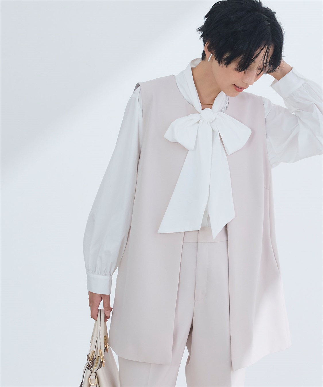 CROSS FUNCTION 《洗える・シワになりにくい》2点セット 正解 ロングジレ&ワイドパンツ_sub_24