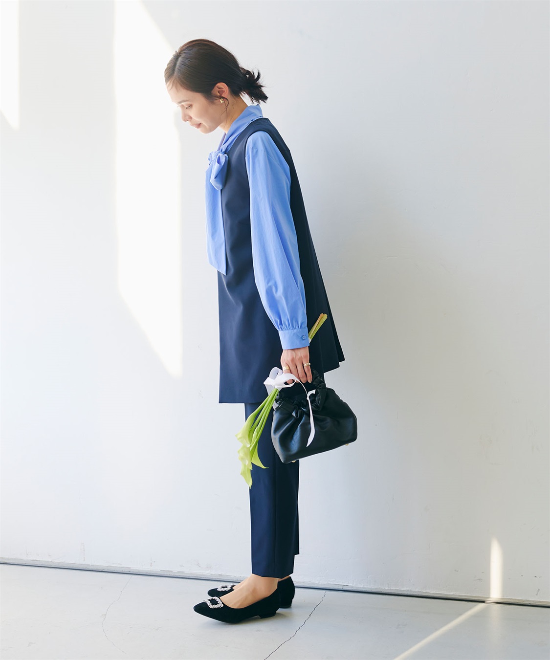 CROSS FUNCTION 《洗える・シワになりにくい》2点セット 正解 ロングジレ&テーパードパンツ_sub_6