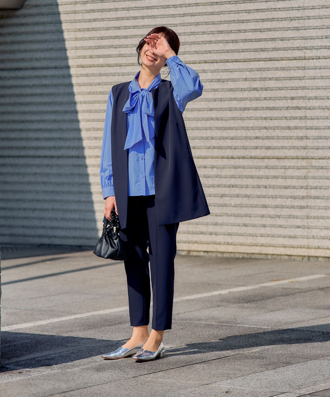 CROSS FUNCTION 《洗える・シワになりにくい》2点セット 正解 ロングジレ&テーパードパンツ_sub_13