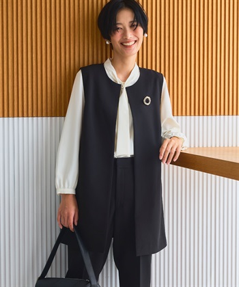 CROSS FUNCTION 《洗える・シワになりにくい》2点セット 正解 ロングジレ&テーパードパンツ_subthumb_21