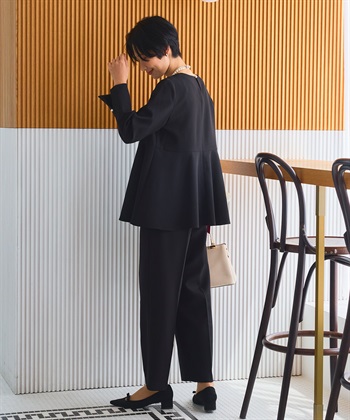 CROSS FUNCTION 《洗える・シワになりにくい》2点セット 正解 ペプラムブラウス&ワイドパンツ_subthumb_4