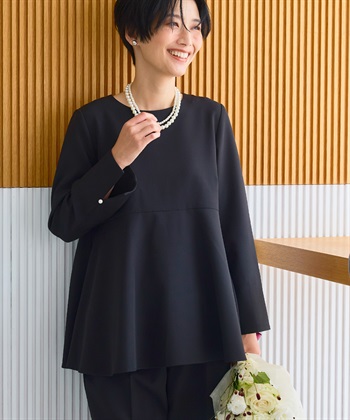 CROSS FUNCTION 《洗える・シワになりにくい》2点セット 正解 ペプラムブラウス&ワイドパンツ_subthumb_5