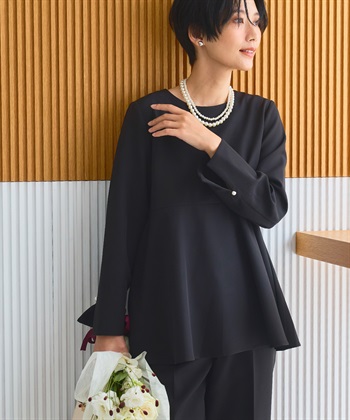 CROSS FUNCTION 《洗える・シワになりにくい》2点セット 正解 ペプラムブラウス&ワイドパンツ_subthumb_8