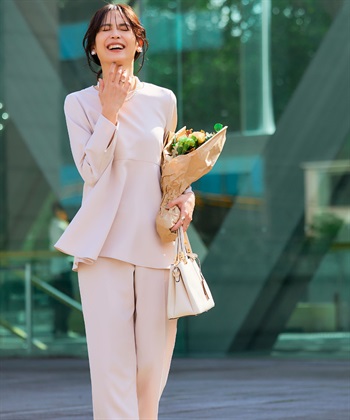 CROSS FUNCTION 《洗える・シワになりにくい》2点セット 正解 ペプラムブラウス&ワイドパンツ_subthumb_9