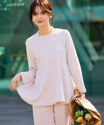 CROSS FUNCTION 《洗える・シワになりにくい》2点セット 正解 ペプラムブラウス&ワイドパンツ_subthumb_11