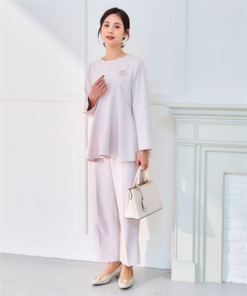 CROSS FUNCTION 《洗える・シワになりにくい》2点セット 正解 ペプラムブラウス&ワイドパンツ_subthumb_15