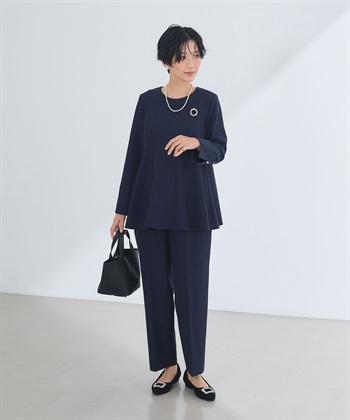 CROSS FUNCTION 《洗える・シワになりにくい》2点セット 正解 ペプラムブラウス&ワイドパンツ_subthumb_23