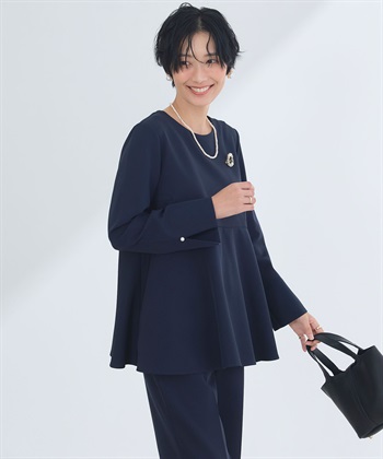 CROSS FUNCTION 《洗える・シワになりにくい》2点セット 正解 ペプラムブラウス&ワイドパンツ_subthumb_24