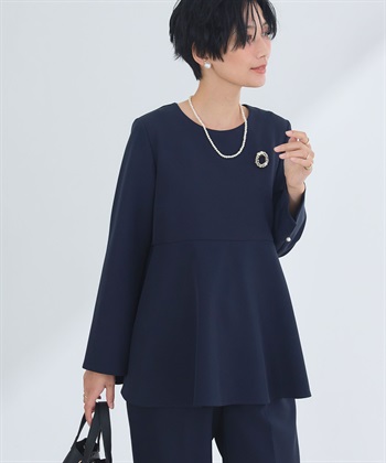 CROSS FUNCTION 《洗える・シワになりにくい》2点セット 正解 ペプラムブラウス&ワイドパンツ_subthumb_25