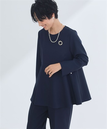 CROSS FUNCTION 《洗える・シワになりにくい》2点セット 正解 ペプラムブラウス&ワイドパンツ_subthumb_26