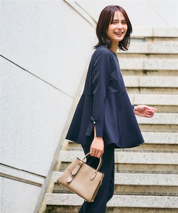 CROSS FUNCTION 《洗える・シワになりにくい》2点セット 正解 ペプラムブラウス&テーパードパンツ_subthumb_6