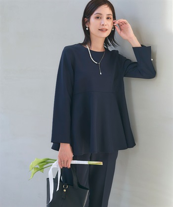 CROSS FUNCTION 《洗える・シワになりにくい》2点セット 正解 ペプラムブラウス&テーパードパンツ_subthumb_9