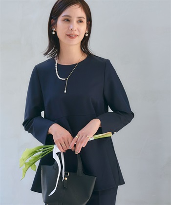 CROSS FUNCTION 《洗える・シワになりにくい》2点セット 正解 ペプラムブラウス&テーパードパンツ_subthumb_10