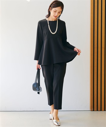 CROSS FUNCTION 《洗える・シワになりにくい》2点セット 正解 ペプラムブラウス&テーパードパンツ_subthumb_13