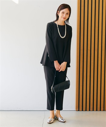 CROSS FUNCTION 《洗える・シワになりにくい》2点セット 正解 ペプラムブラウス&テーパードパンツ_subthumb_14