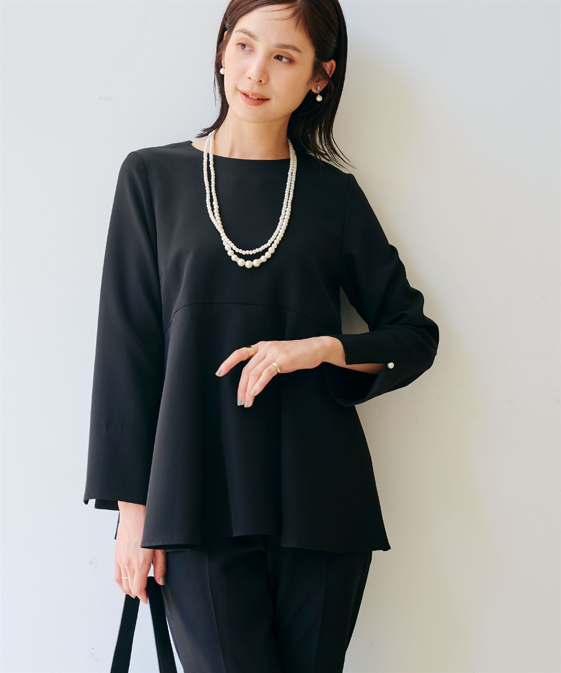 CROSS FUNCTION 《洗える・シワになりにくい》2点セット 正解 ペプラムブラウス&テーパードパンツ_sub_17