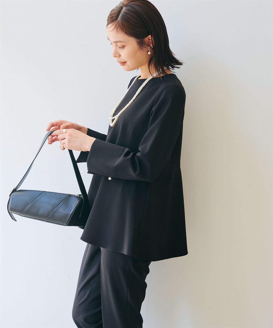 CROSS FUNCTION 《洗える・シワになりにくい》2点セット 正解 ペプラムブラウス&テーパードパンツ_sub_19