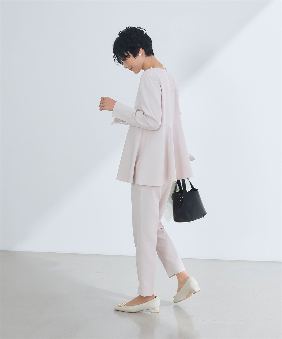 CROSS FUNCTION 《洗える・シワになりにくい》2点セット 正解 ペプラムブラウス&テーパードパンツ_sub_22