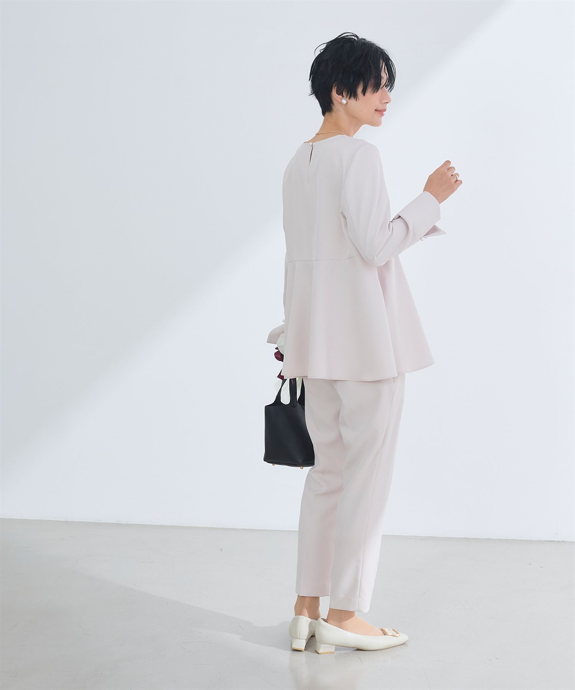 CROSS FUNCTION 《洗える・シワになりにくい》2点セット 正解 ペプラムブラウス&テーパードパンツ_sub_23