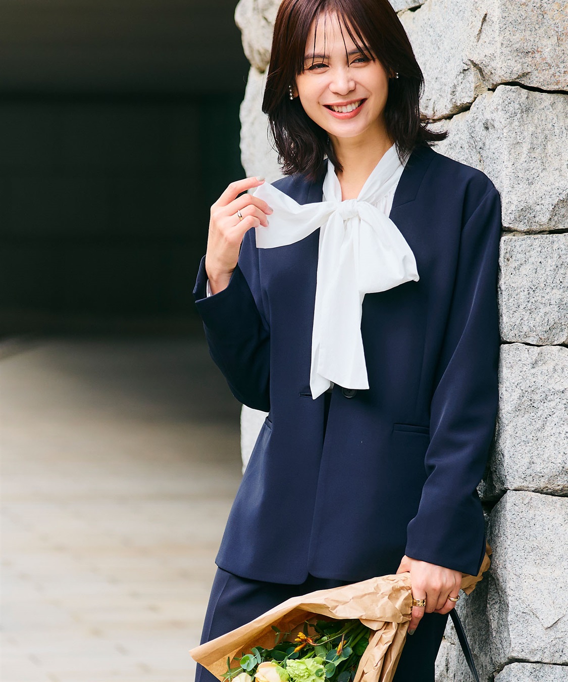 CROSS FUNCTION 《洗える・シワになりにくい》2点セット 正解 ノーカラージャケット&ワイドパンツ_sub_5