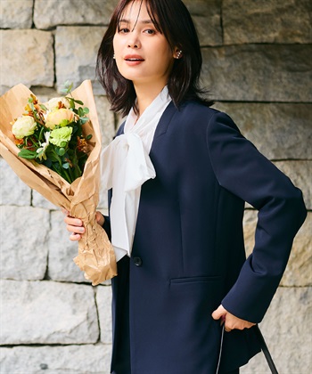 CROSS FUNCTION 《洗える・シワになりにくい》2点セット 正解 ノーカラージャケット&ワイドパンツ_subthumb_6