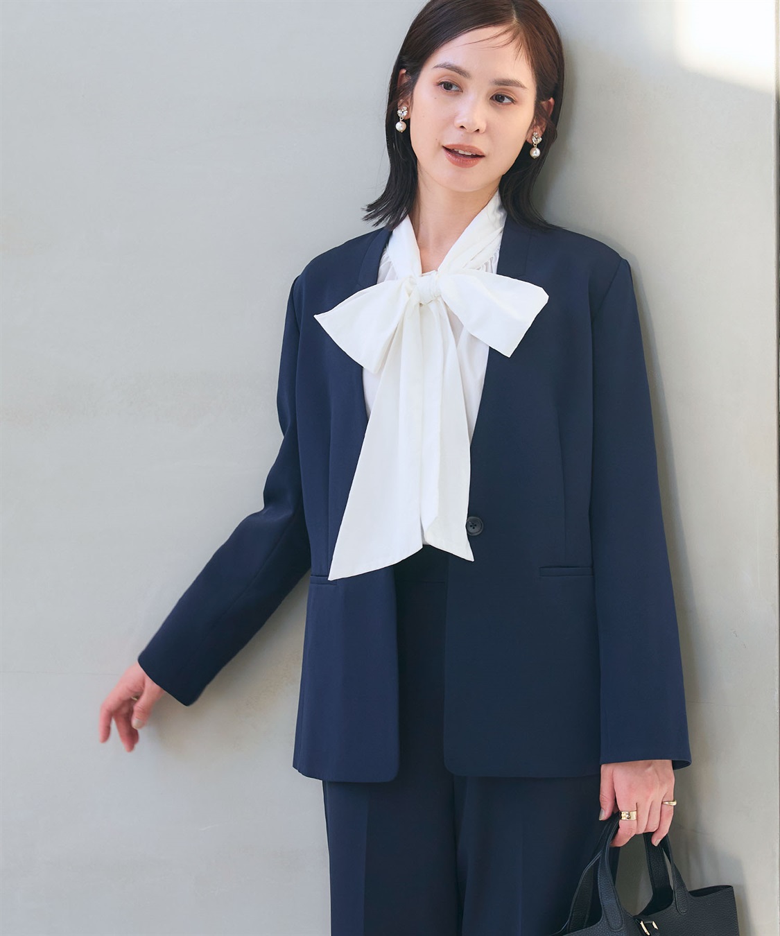 CROSS FUNCTION 《洗える・シワになりにくい》2点セット 正解 ノーカラージャケット&ワイドパンツ_sub_10