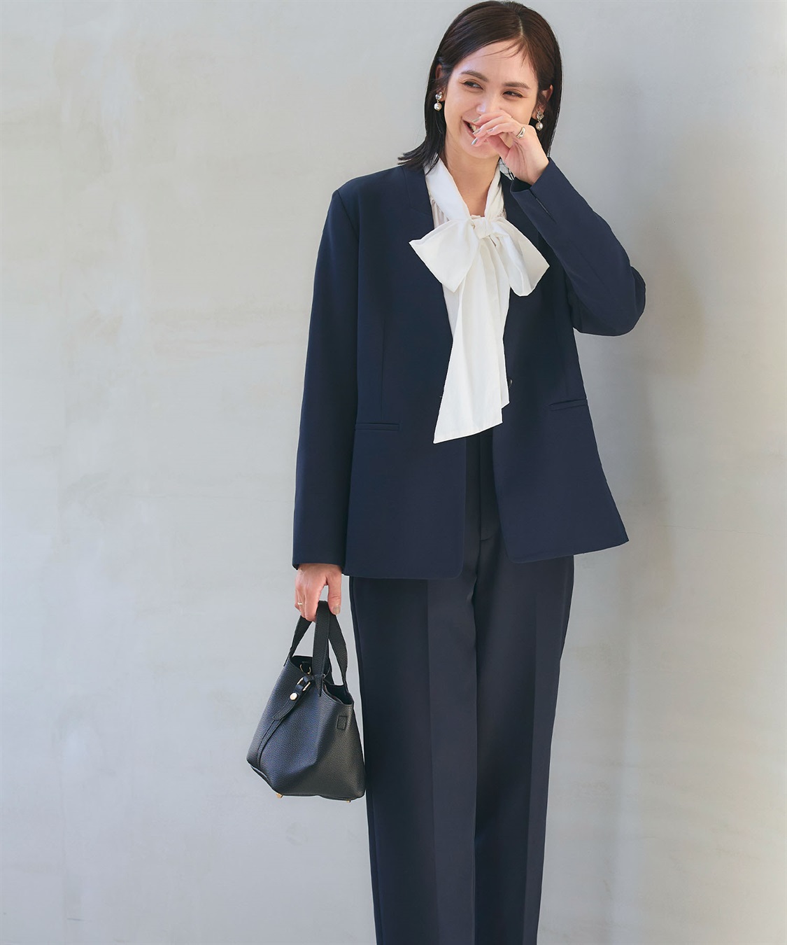 CROSS FUNCTION 《洗える・シワになりにくい》2点セット 正解 ノーカラージャケット&ワイドパンツ_sub_12