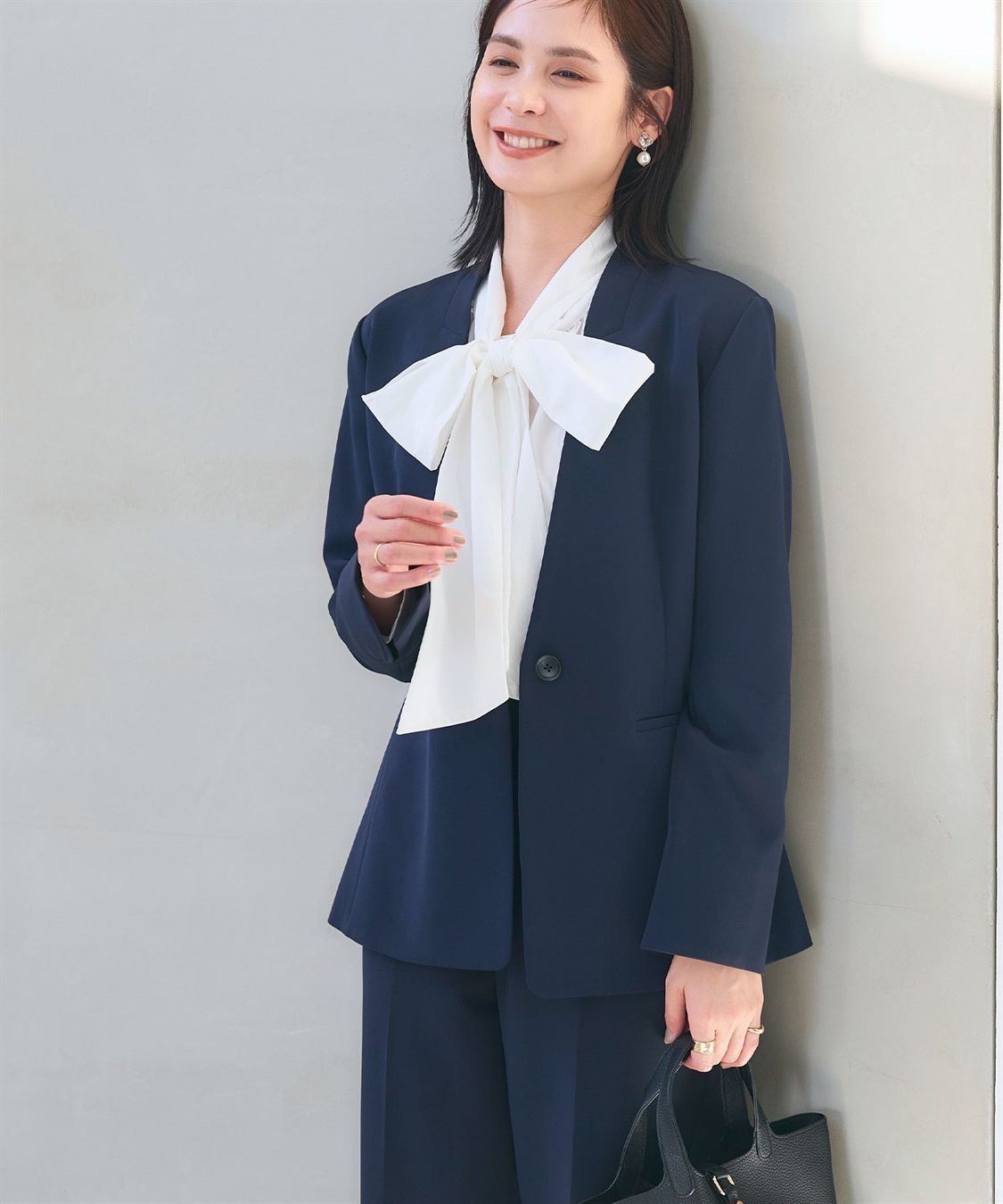 CROSS FUNCTION 《洗える・シワになりにくい》2点セット 正解 ノーカラージャケット&ワイドパンツ_sub_13